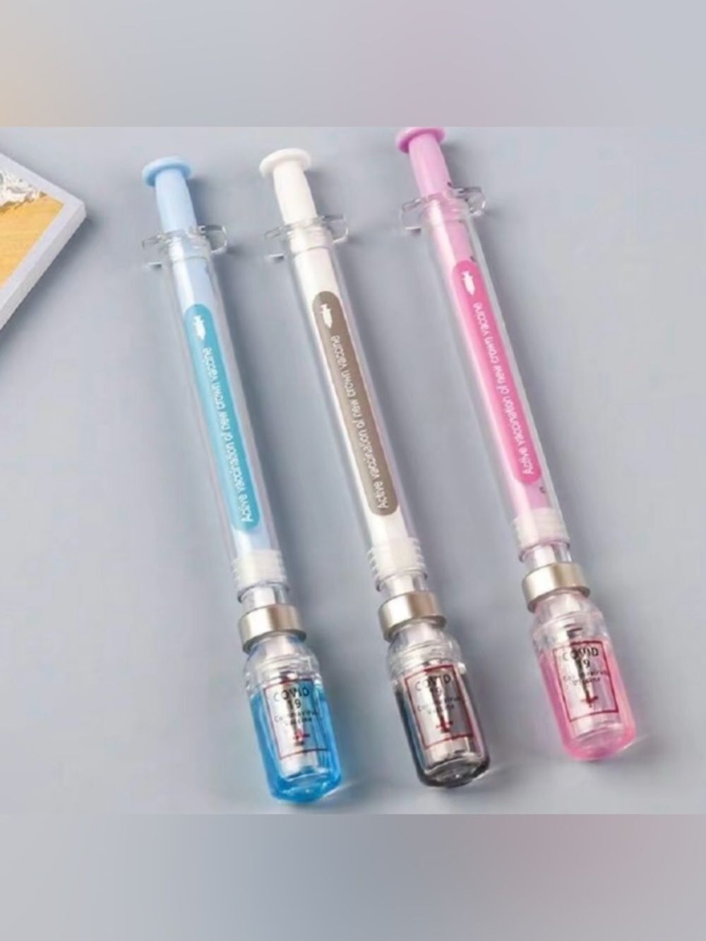 Creative Gel Pens, Portable 0.5mm Multipurpose Writing Pens Blue, Pink, Grey - Picture 1 of 10